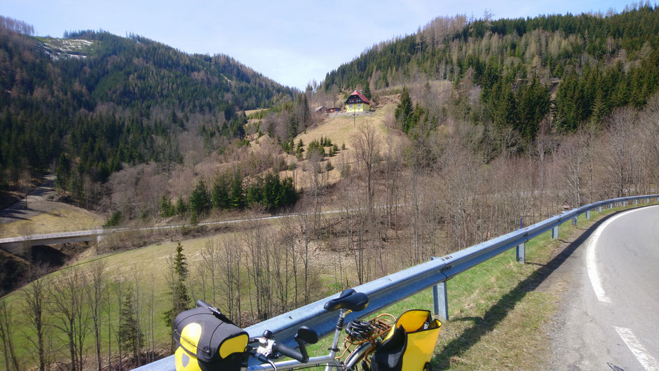Pretalstraße, Pretalsattel, St. Barbara im Mürztal, Hochsteiermark, Alpen, Österreich
