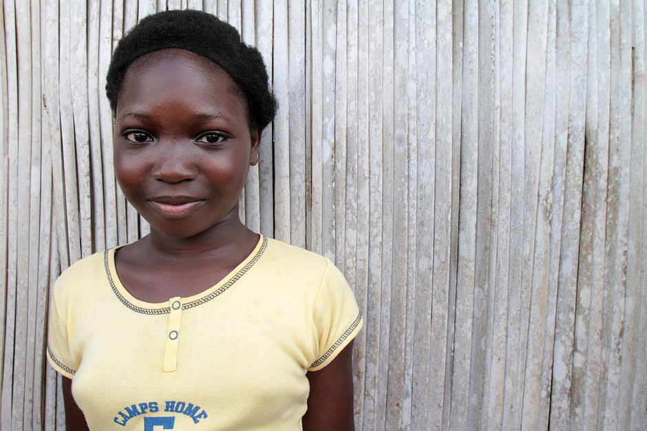 Portrait of an African schoolgirl recreation. Ouidah.