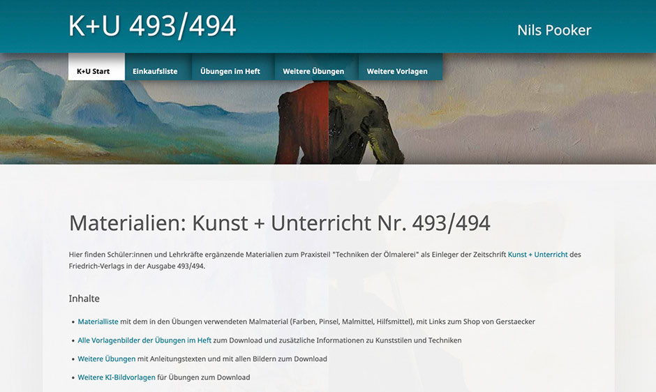 Screenshot der separaten Website unter www.pookerart.de/ku493494