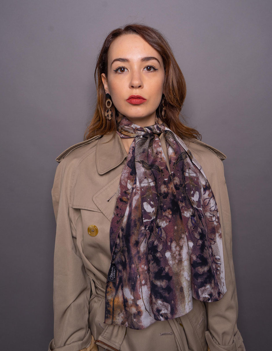 wisteria elegant crepe de chine silk scarf