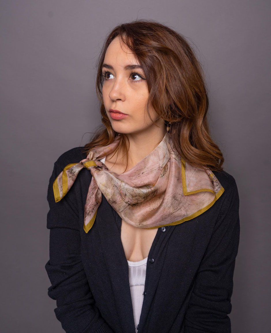 luxury small floral silk square scarf