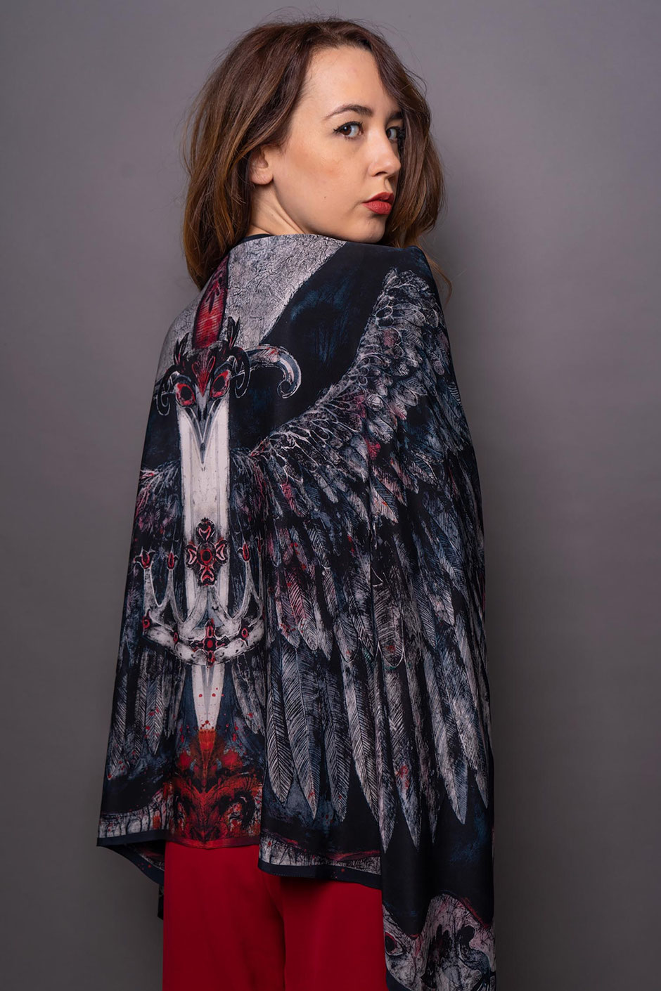 romantic silk shawl from UK artist designer