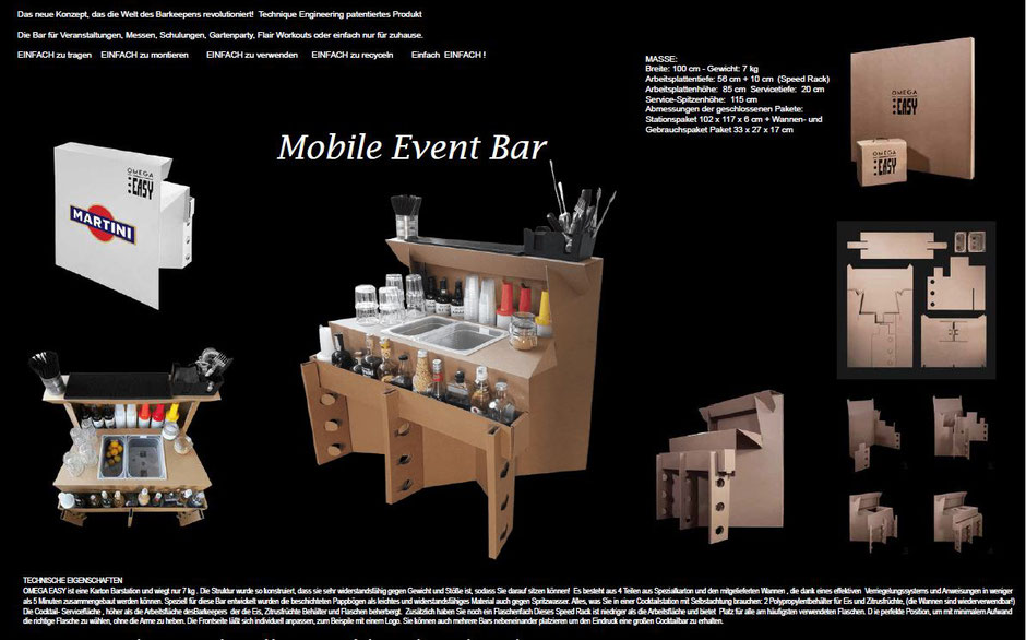 Mobile Cocktail Bars für Catering und Gastronomie. Alle Vorteile der Mobilen Bar auf einen Blick.  Nur vom Barmeister.