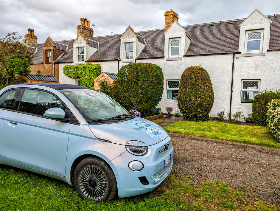 My Italian Fiat 500e travelled all the way to its temporary home in East Lothian.