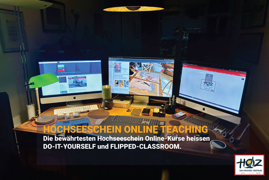 Live-Onlineunterricht mit Seekarte – HOZ Onlinekurs für Schweizer Hochseeschein
