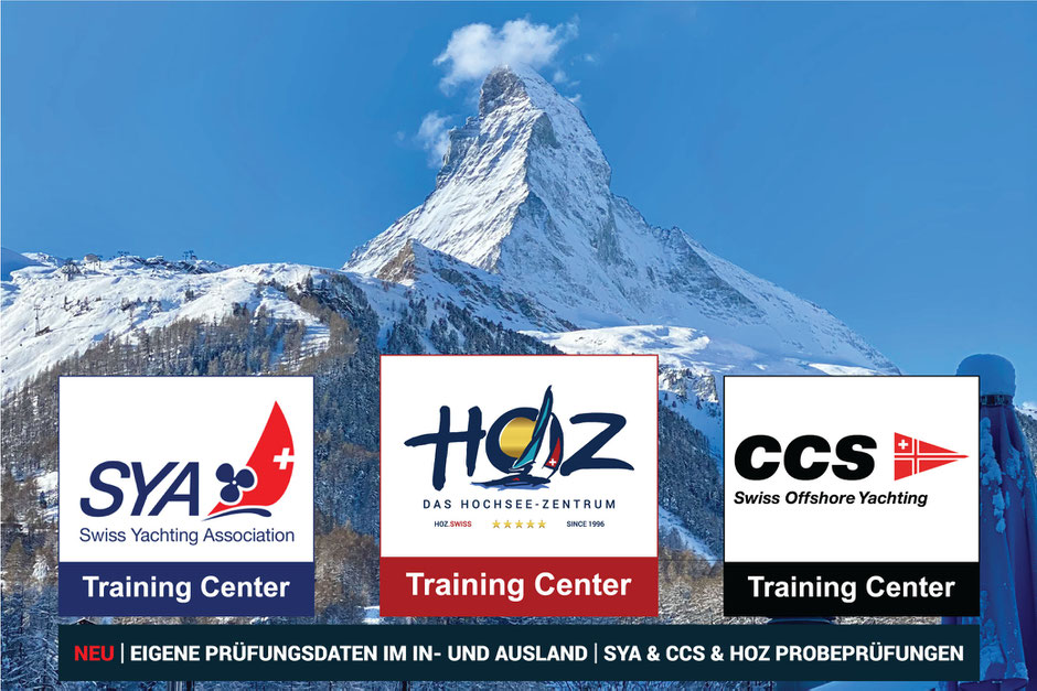 HOZ Hochseezentrum Schweiz: Offizielles SYA und CCS Training Center. Hochseescheinprüfung und Probekurse nahe Matterhorn absolvieren.