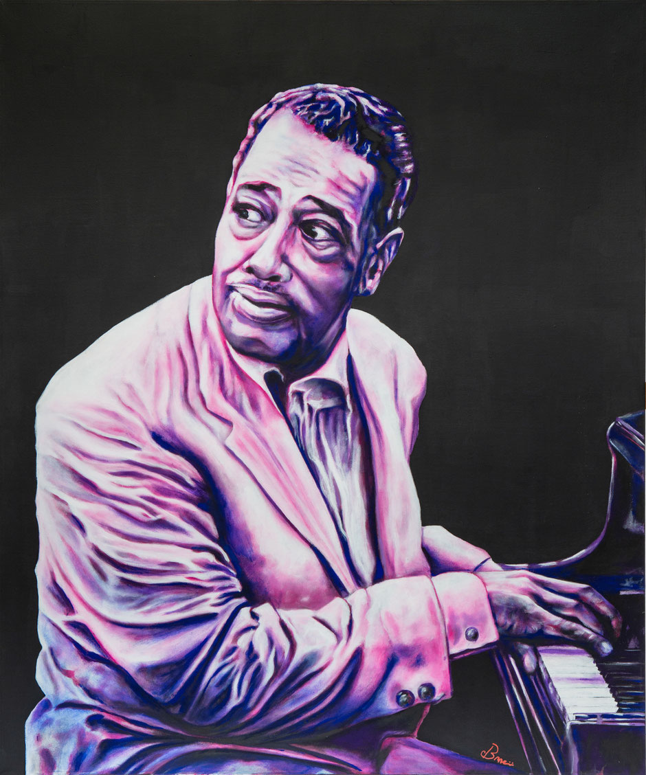 figura, realismo. arte contemporanea, artwork, pianista jazz, duke ellington, stupore, improvvisazione, musica, concerto, portfolio, maestri jazz, paolo Braccini Roma