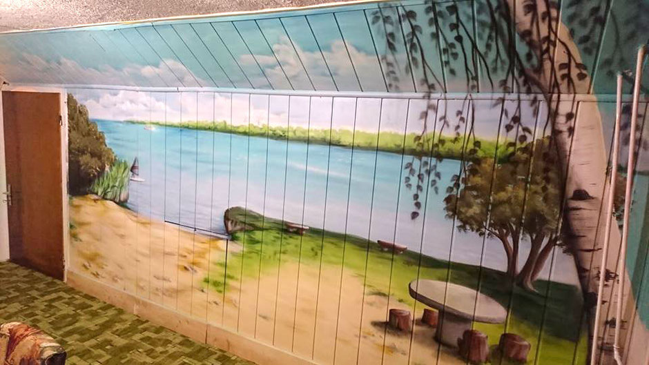 Malerei mit Urlaubsmotiv eines Partykellers in Nünchritz von Butterfly-Art Melanie Nicklisch