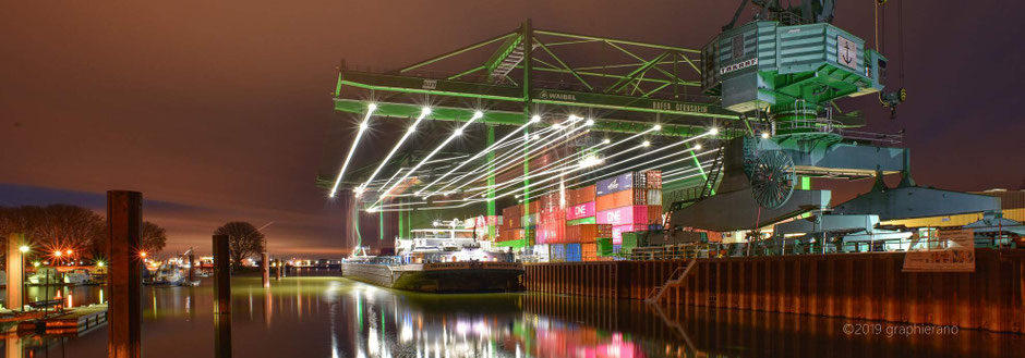 Gernsheim - Hafen bei Nacht