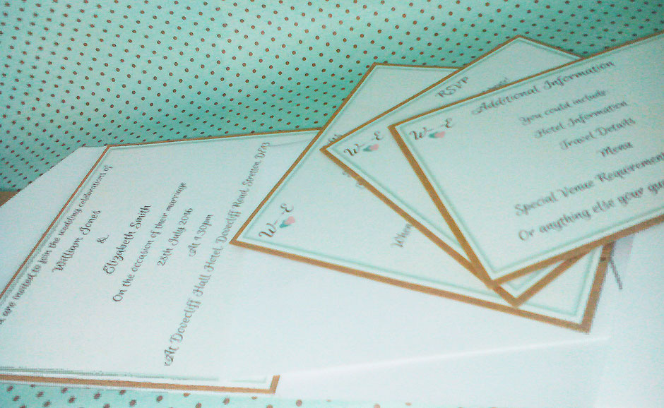 Pocket Fold invitation with the cards removed