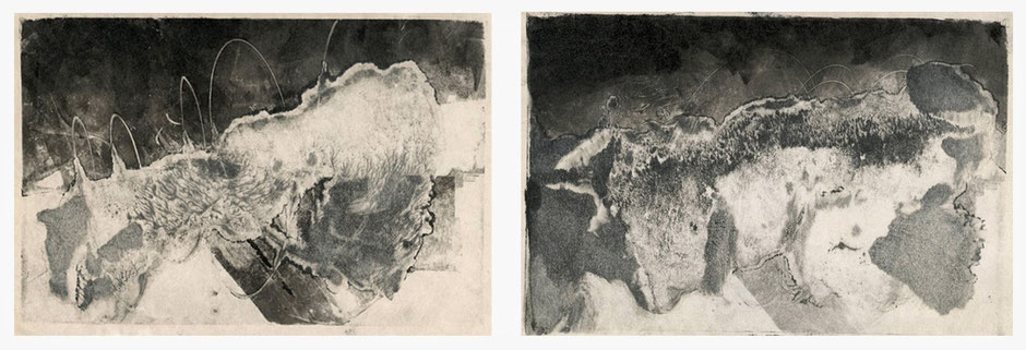 Rêveries, monotypes sur papie,  10 x 15 cm,  2006, Claire Guyard-Aschehoug