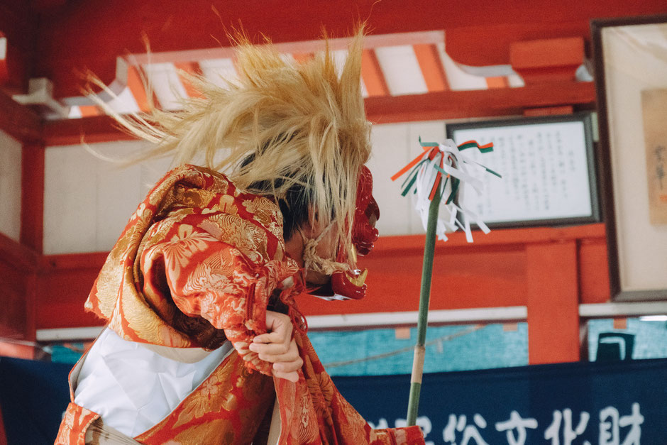 大分県中津市蛎瀬　八坂神社　蛎瀬神楽奉納