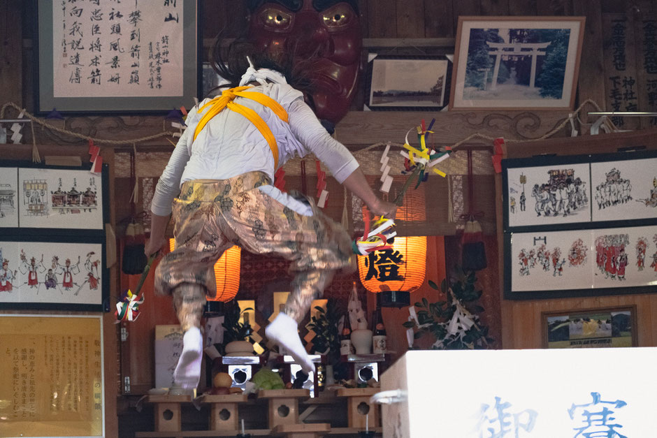 大分県中津市三光(八面山)箭山神社 神幸祭 深秣神楽奉納(+唐原神楽助っ人)