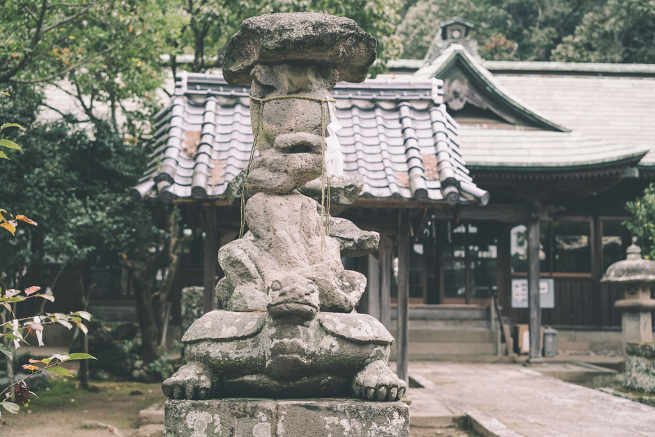 かつて海の中にあった八幡社? 豊後高田市「別宮八幡社」玄武の上に乗っているのは河童らしい