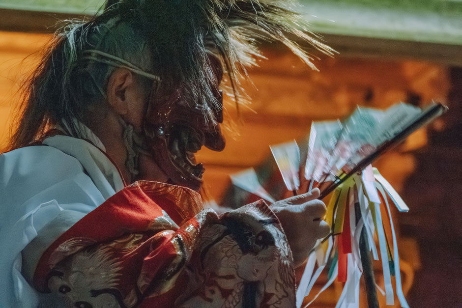 福岡県上毛町西友枝小畑 貴船神社 黒土神楽講奉納