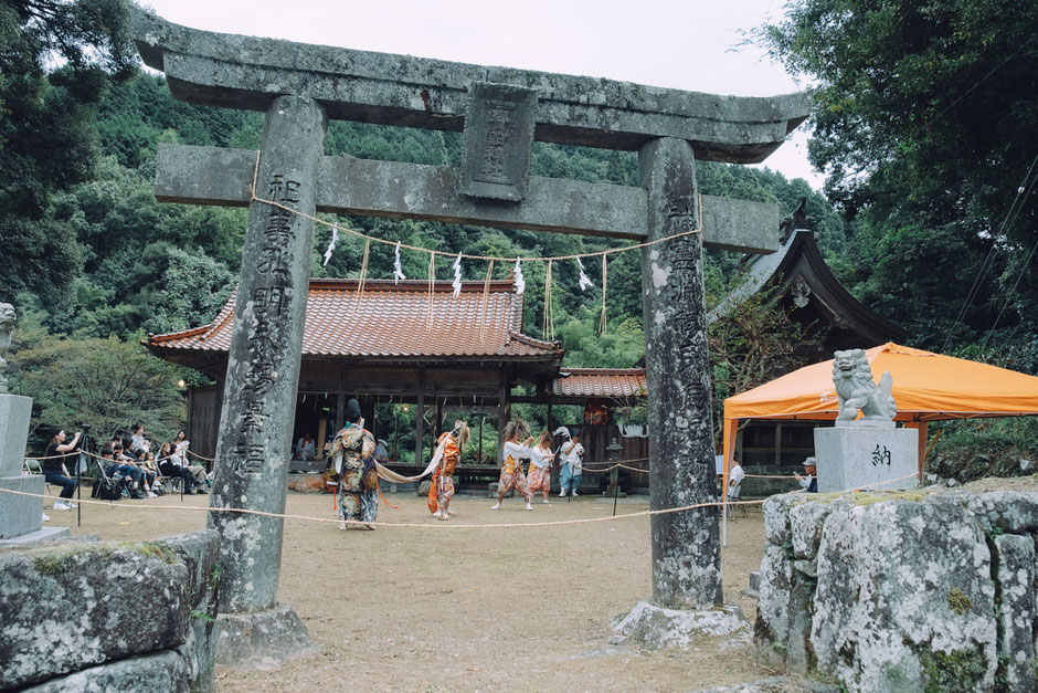 福岡県豊前市 上川底 貴船神社 大村神楽講奉納