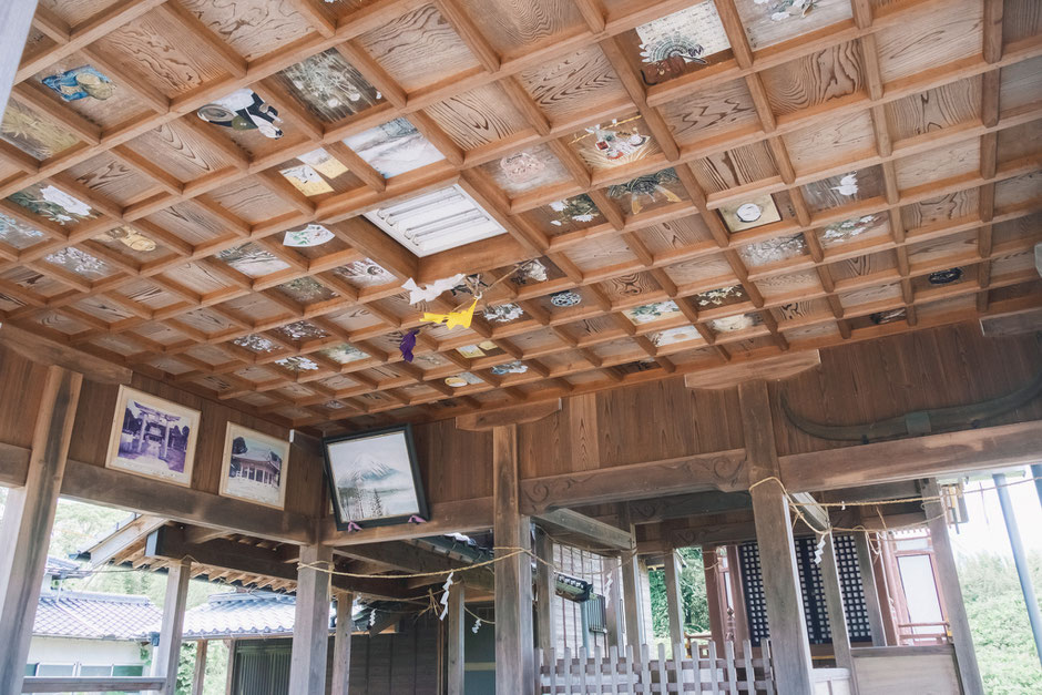 宇佐市下拝田 貴船神社 拝殿 天井絵