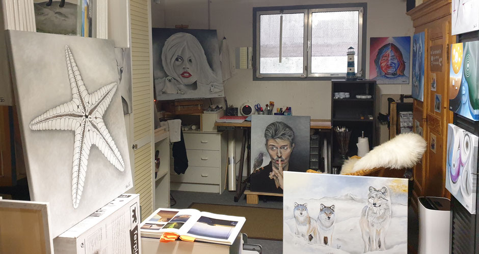  Malatelier im Hobbyraum im Untergeschoss meiner Wohnung