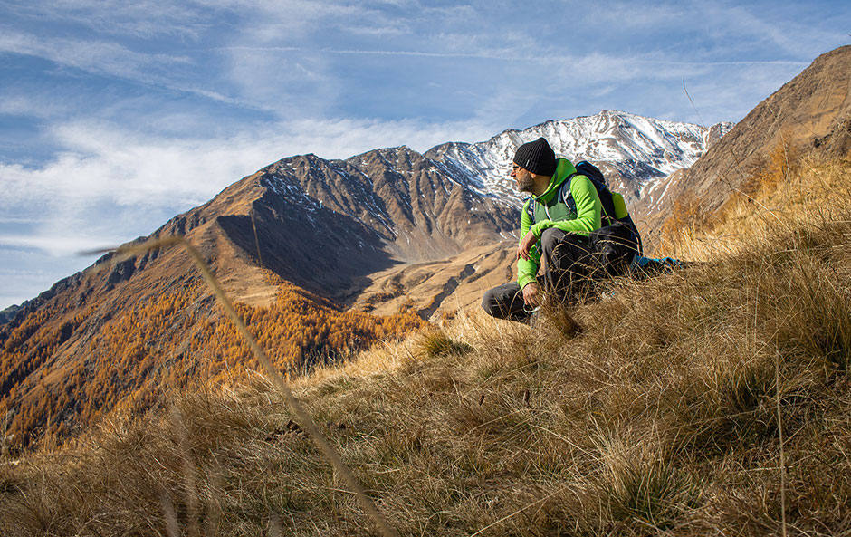 Wandern im Vinschgau, Pfossental, Schnalstal, Eishof, Bergurlaub mit Hund, Wandern im Herbst Südtirol