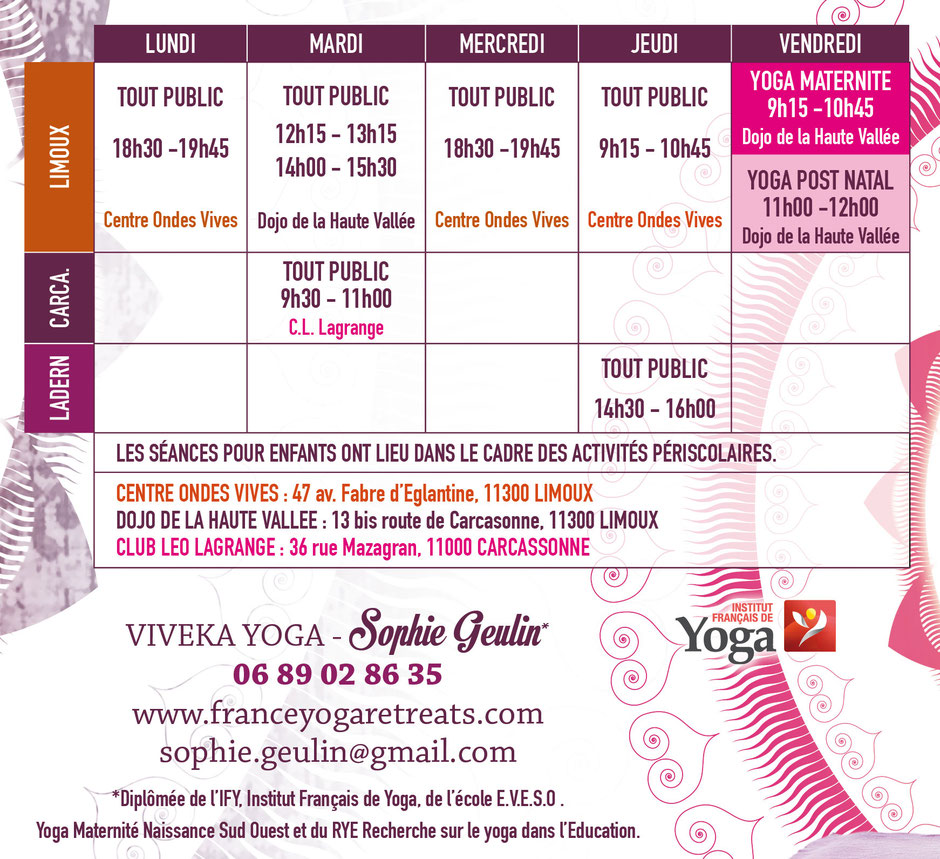 Yoga class in Carcassonne Limoux Yoga for adults yoga and maternity yoga for children