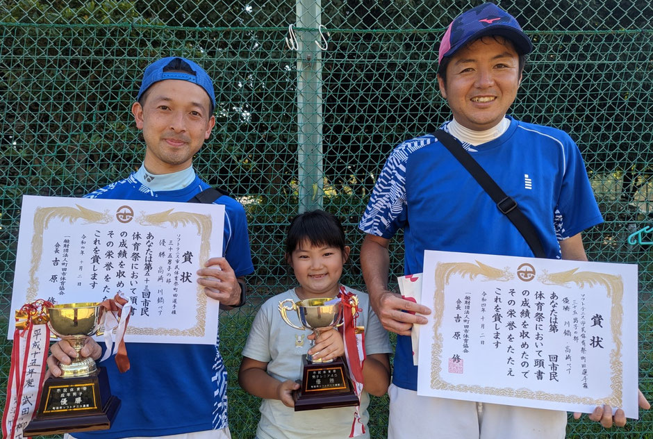 ｢35男子の部｣優勝： 川鍋･高崎ペア (山崎クラブ)