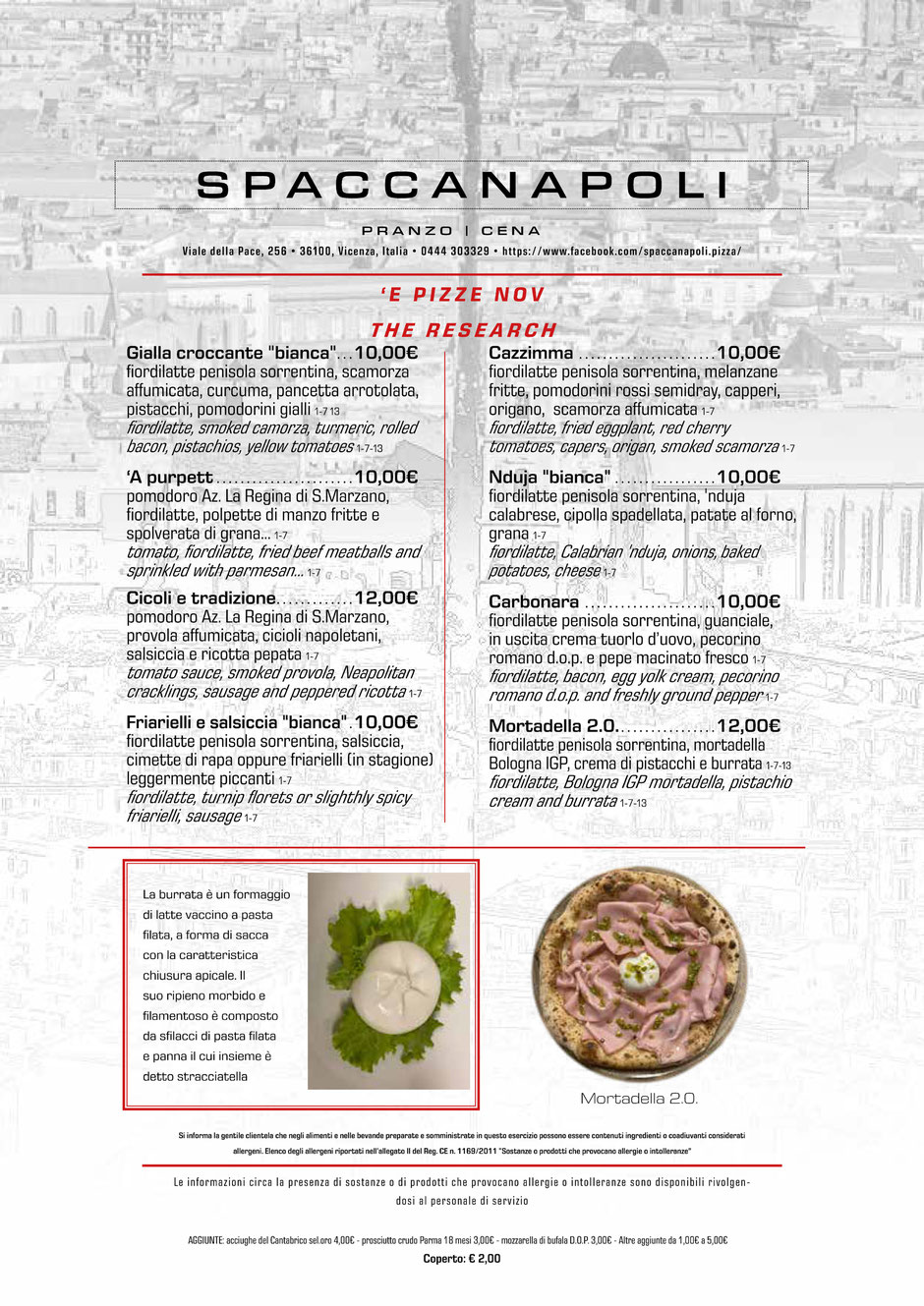 MENU SPACCANAPOLI MENU SPACCANAPOLI