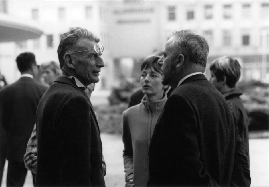 Von links: Samuel Beckett, Erika und Elmar Tophoven, Foto: Erika Tophoven