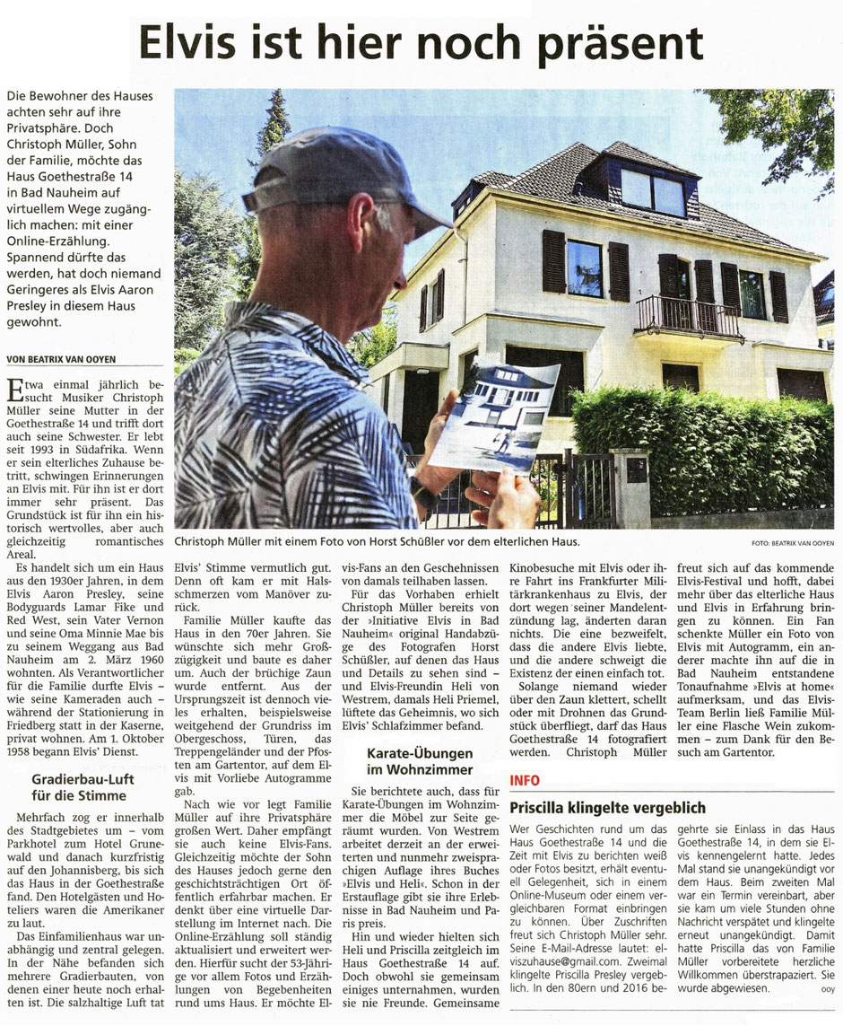WZ 12.08.2022, Christoph Müller ELVIS IST HIER NOCH PRÄSENT von Beatrix van Ooyen