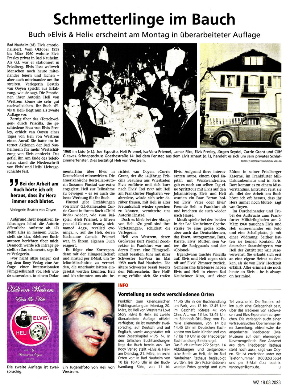 WZ 18.03.2023, Text und Fotos: Booy-Verlag, Beatrix van Ooyen, Foto oben rechts: Sammlung Thorsten Pengel