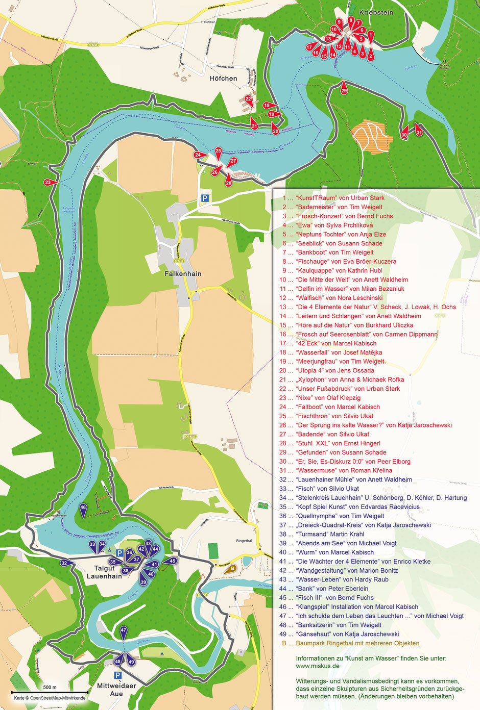 Kunstwanderweg an der Talsperre Kriebstein - MISKUS - IMMER WIEDER NEU