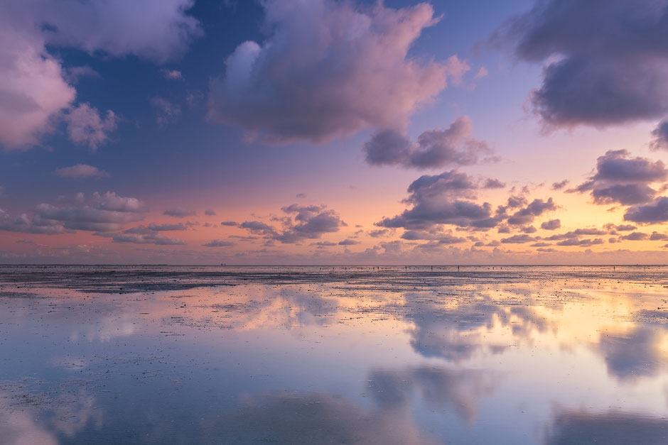 Zonsopkomst over de waddenzee bij Wierum