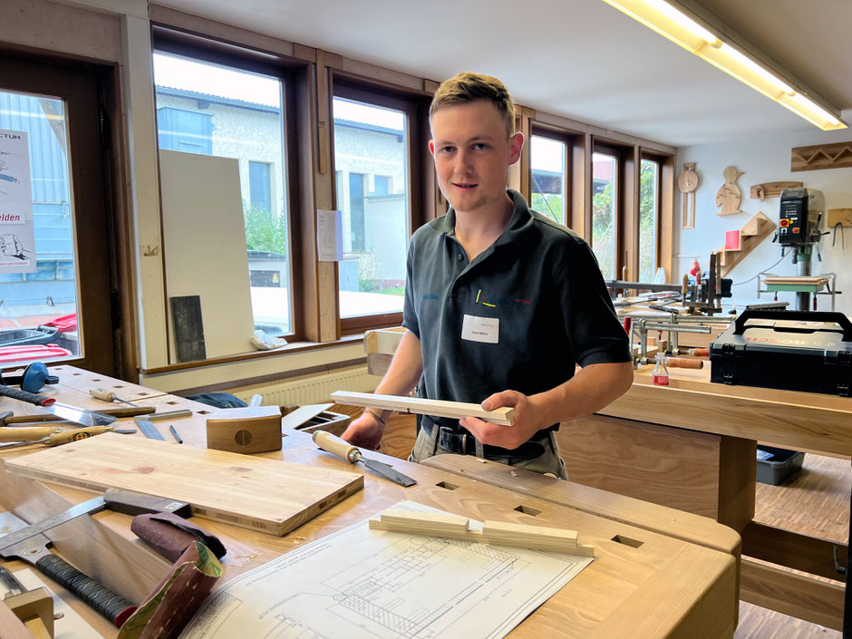 Landessieger Jonas Möller bei den Hessischen Meisterschaften im Tischlerhandwerk im September in Bad Wildungen