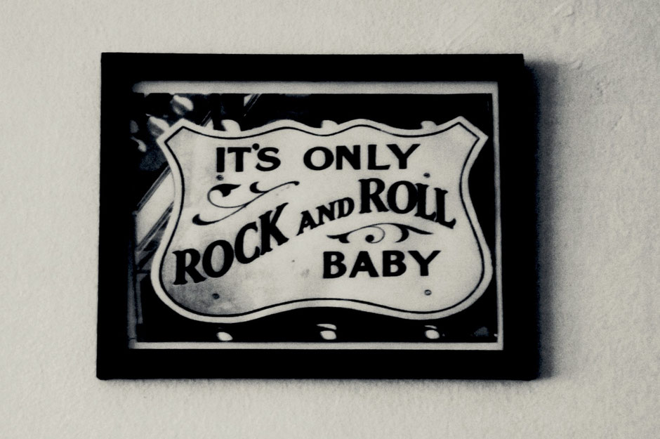 It's only Rock'n'Roll framed, black and white