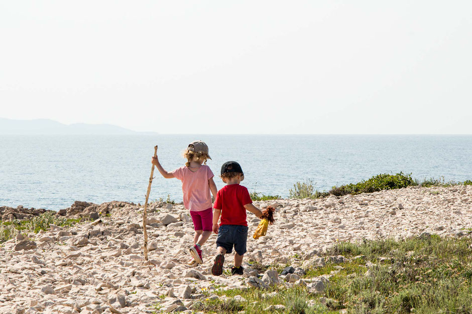 Hiking along Peninsula Raznjic Korcula Croatia with Kids