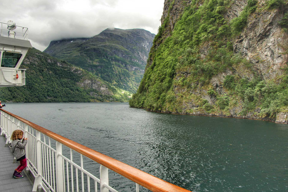 Hurtigruten voyage Alesund to Geirangerfjord Norway with kids