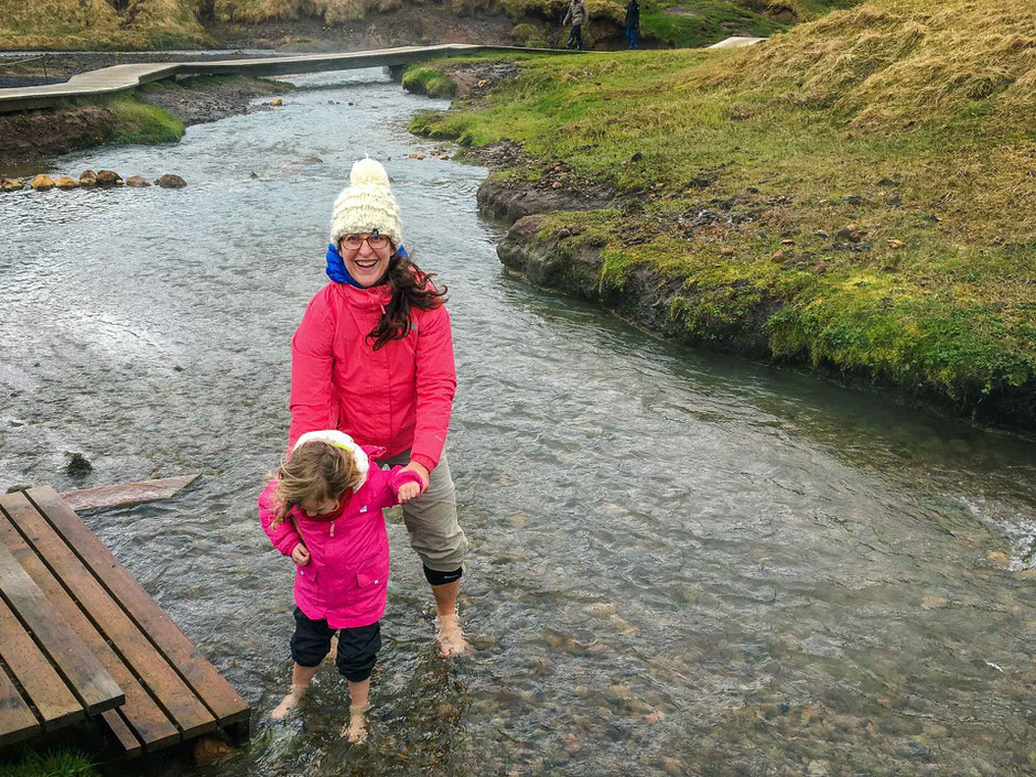 Hveragerði Hot Springs River Trail in Iceland with kids