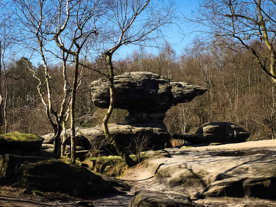 Rock formations at Tisa Walls in Bohemian Switzerland Czech Republic