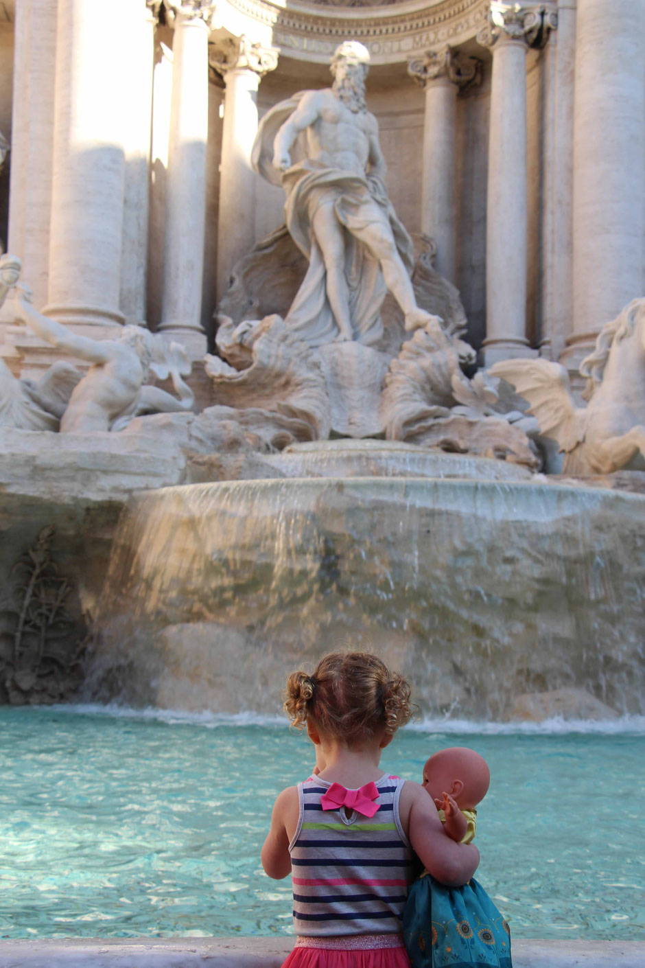 Trevi Fountain Rome Italy With Children