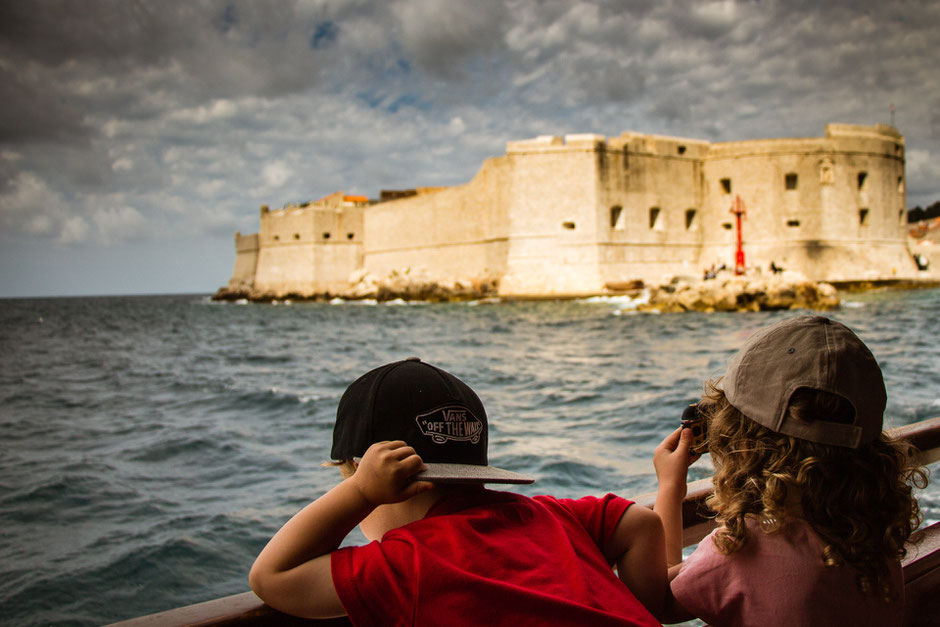 Ferry from Dubrovnik to Lokrum Island with kids