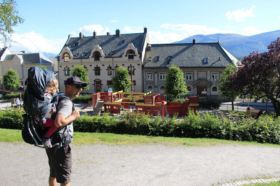 Town Park with kids in Alesund Norway