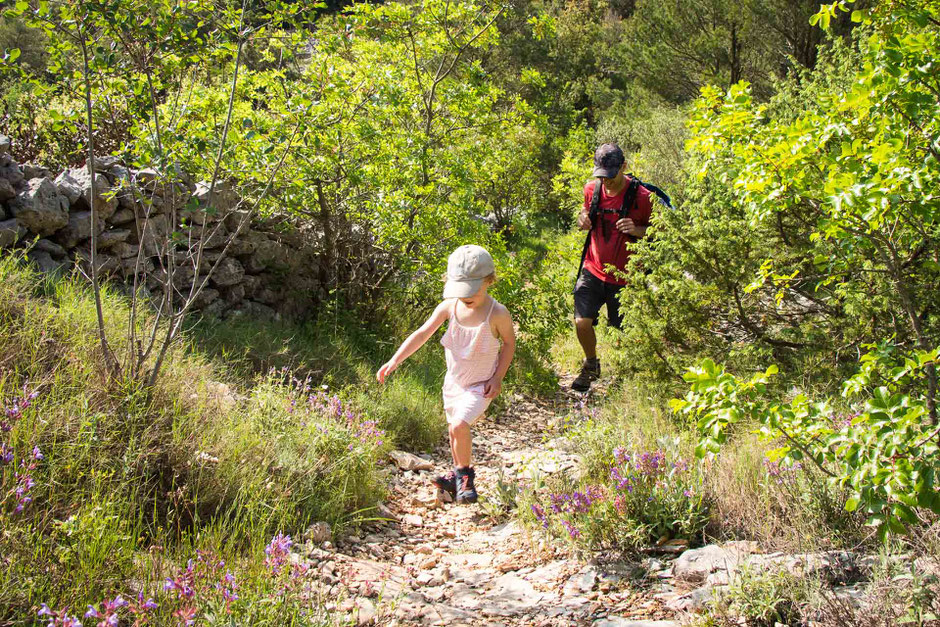 Hiking to Kocje protected area on Korcula with Kids