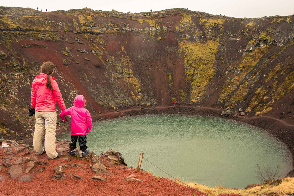 Kerid Crater Lake Golden Circle Iceland with kids