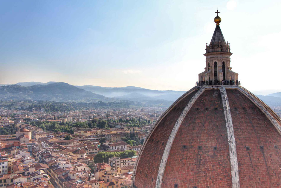View of Florence Italy with kids