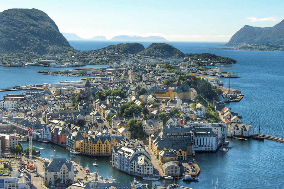 View of Alesund Norway from Aksla Viewpoint