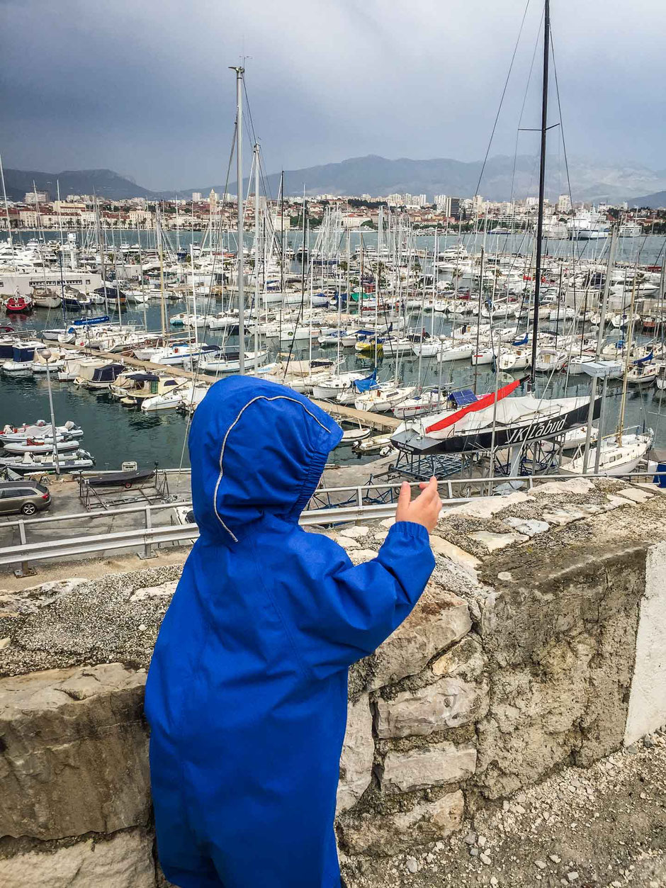 Waterfront promenade in Split Croatia with kids