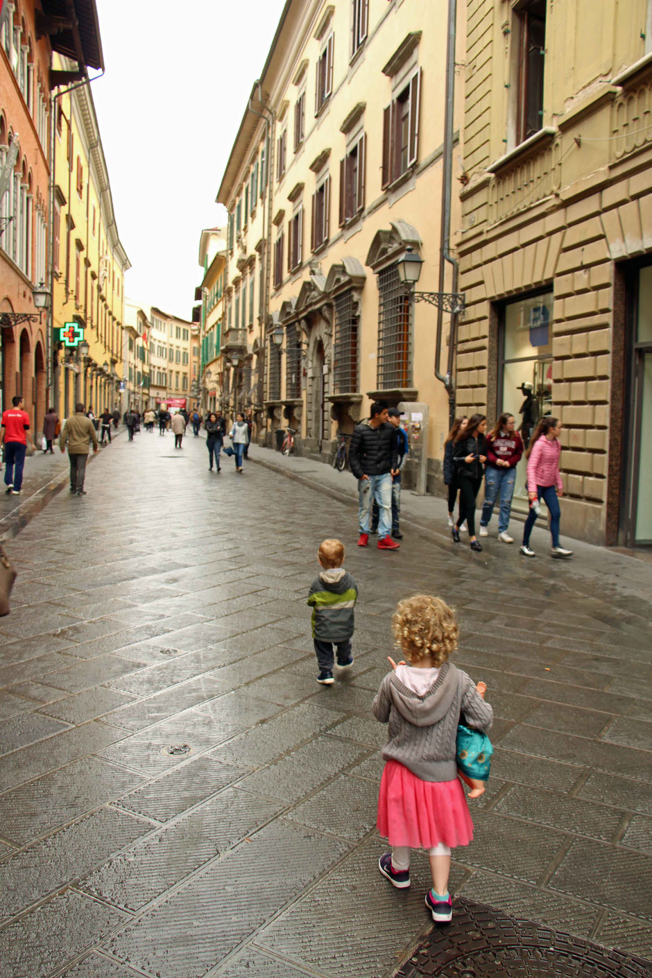 Pisa, Italy with a toddler