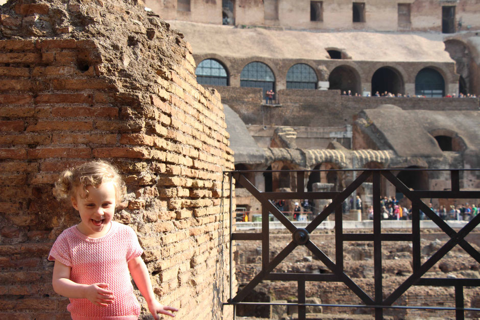 Rome Colosseum with children