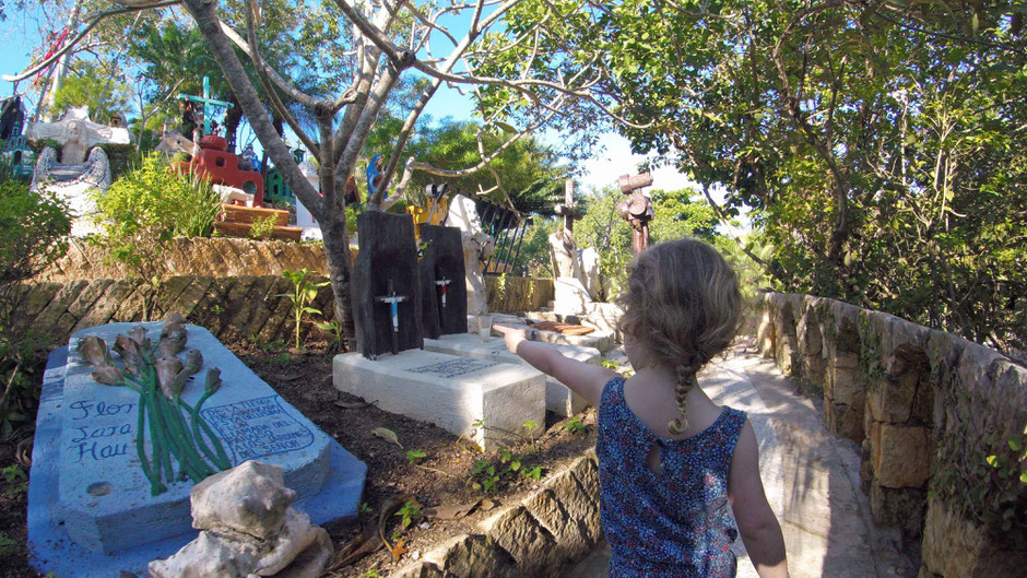 Xcaret with Toddlers - Mexican Cemetery