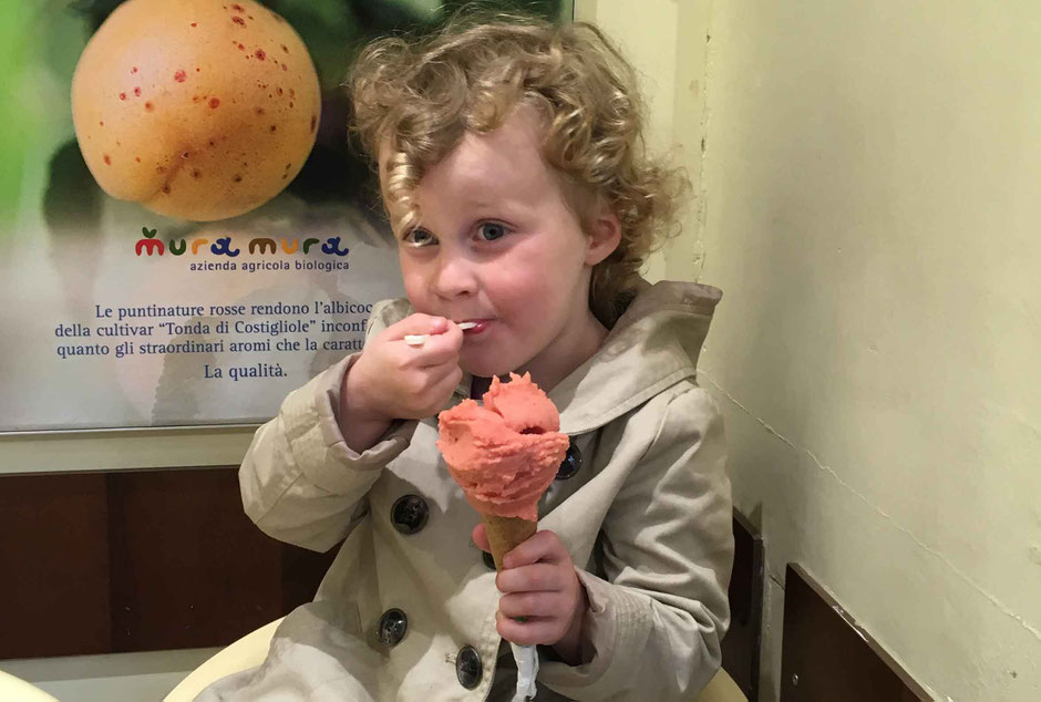 Gelato in Lucca Italy Travel with children