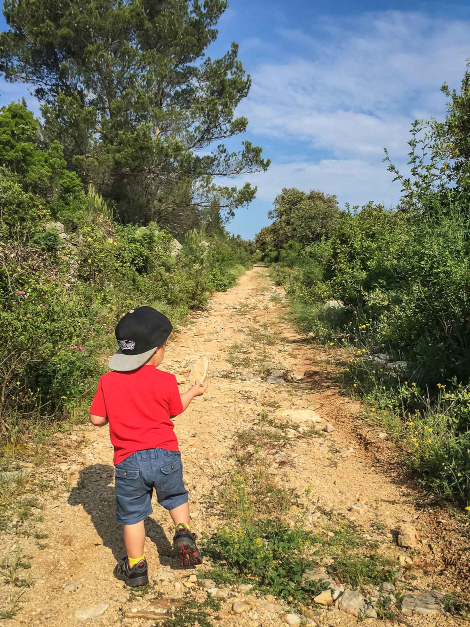 Hiking to Kocje protected area on Korcula with Kids